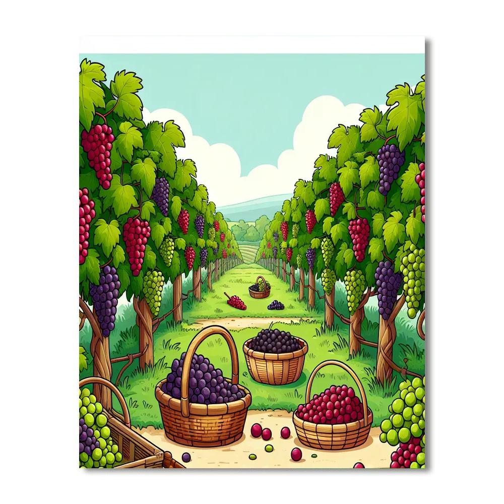 Lush Vineyard Voyage Number Painting