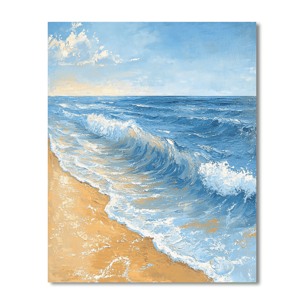 Katsushika Hokusai Inspired Gentle Ocean Waves  Paint By Numbers Art