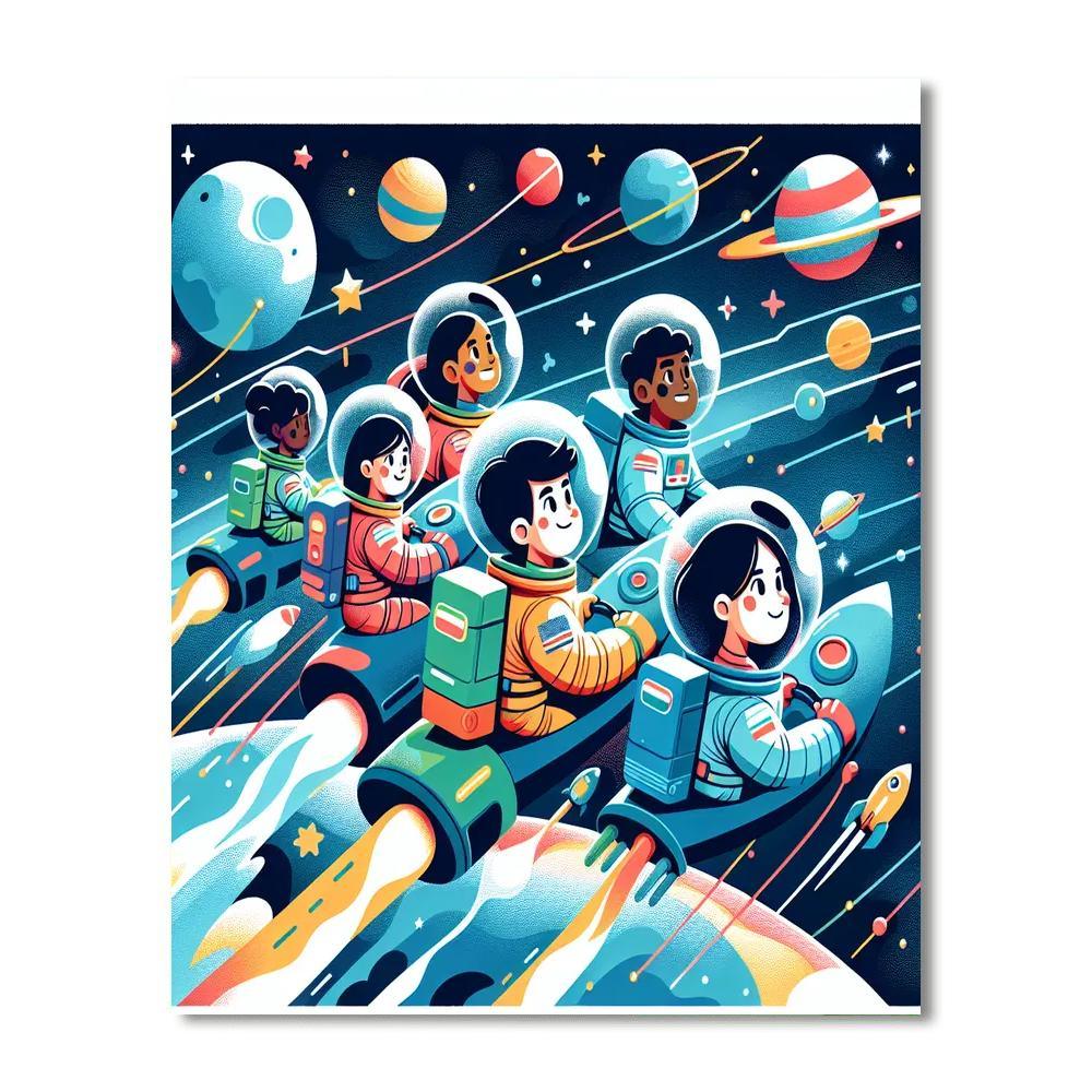 Astronauts On A Space Journey Paint By Number