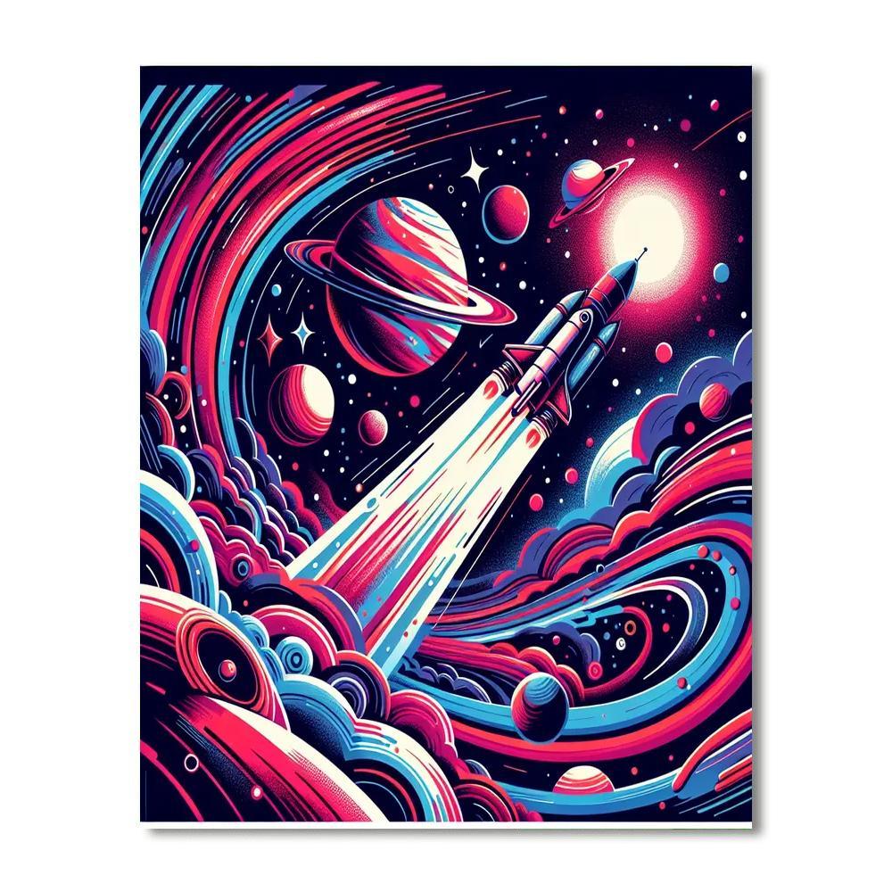 Energetic Space Odyssey Painting Number Kit