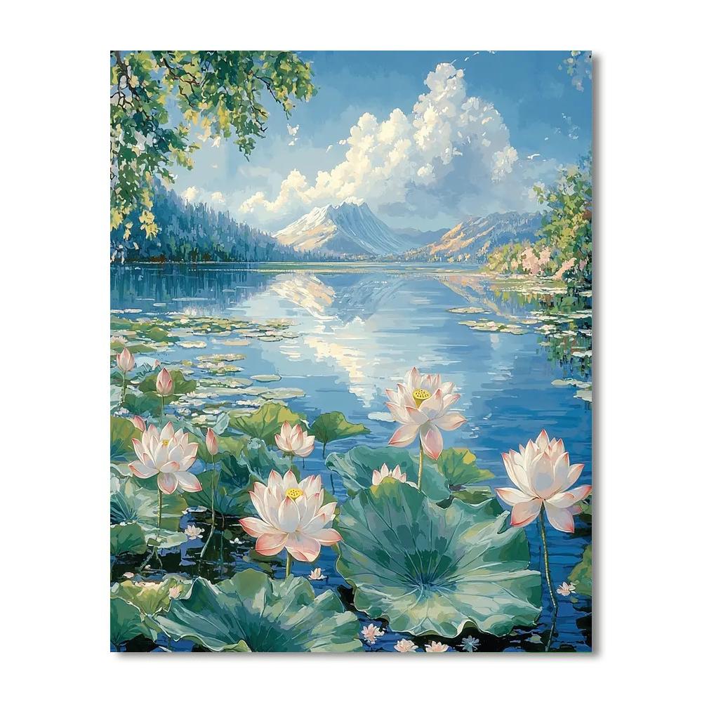 Hokusai Inspired Blossoming Stillness  Paint By Numbers Kits