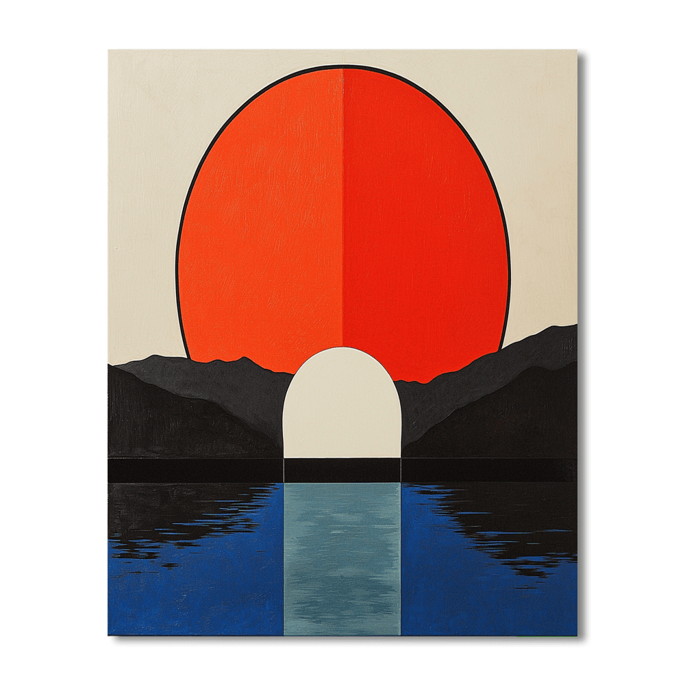 Piet Mondrian Inspired Minimalist Nature Geometry  Paint By Number