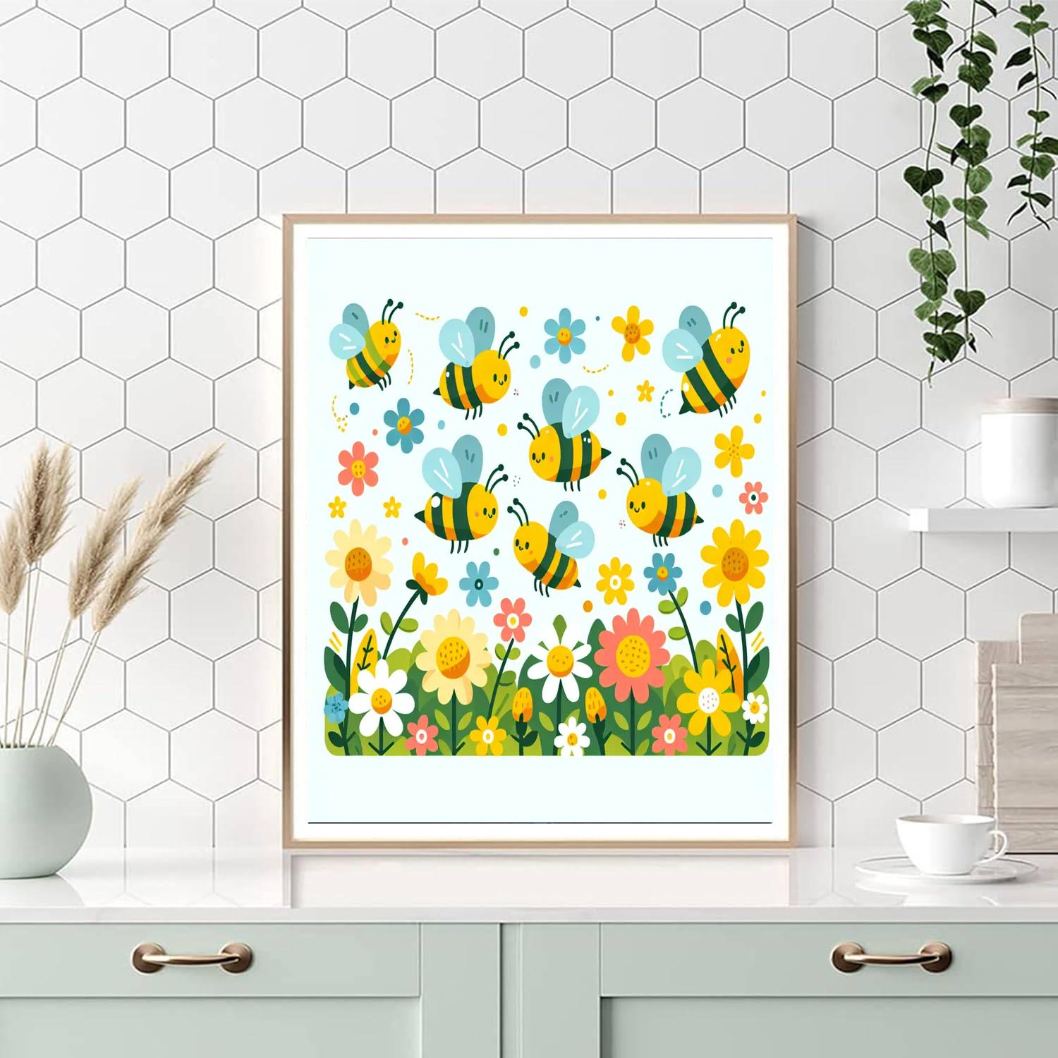 Brilliant Bee Bonanza Number Painting