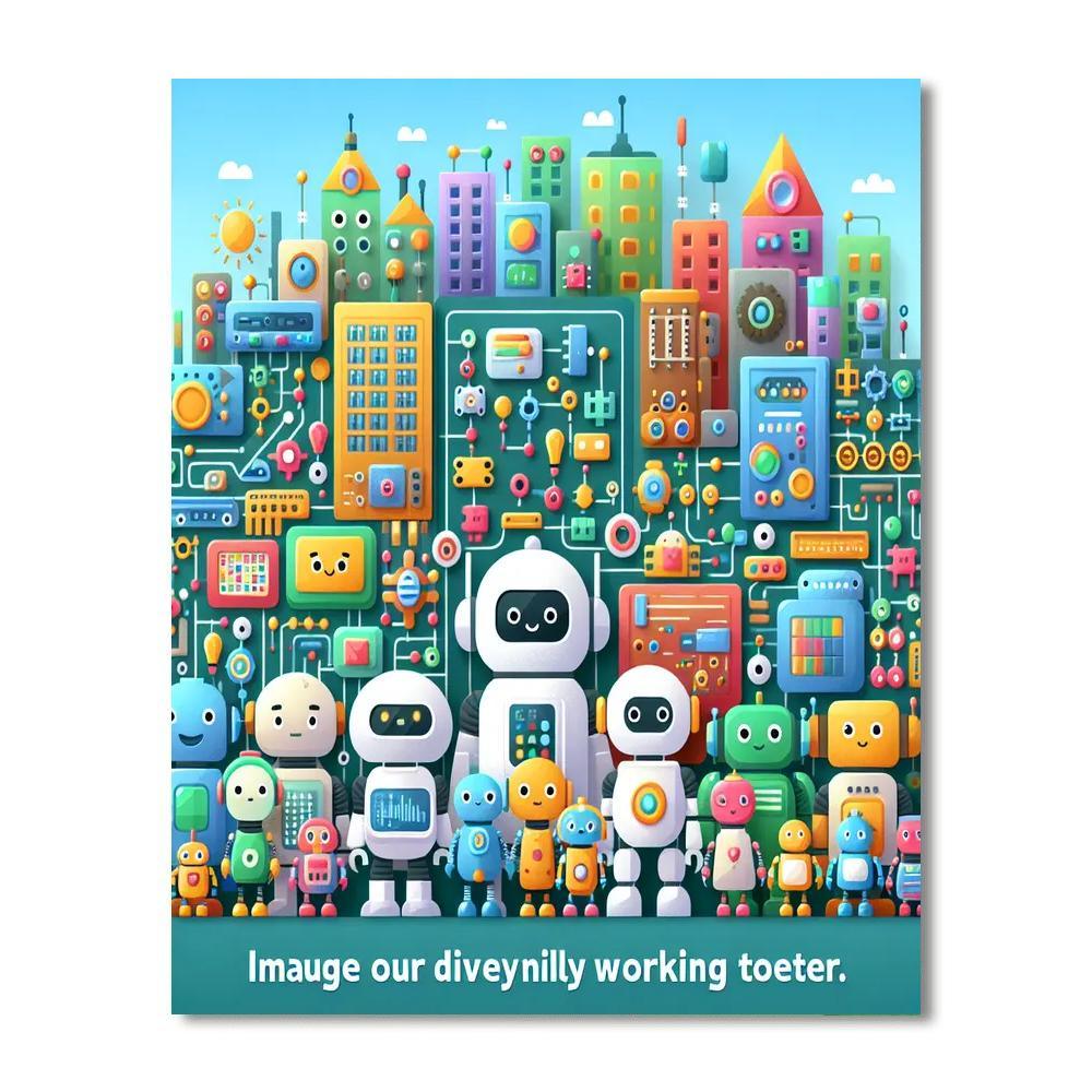 Robot Allies DIY Paint By Numbers