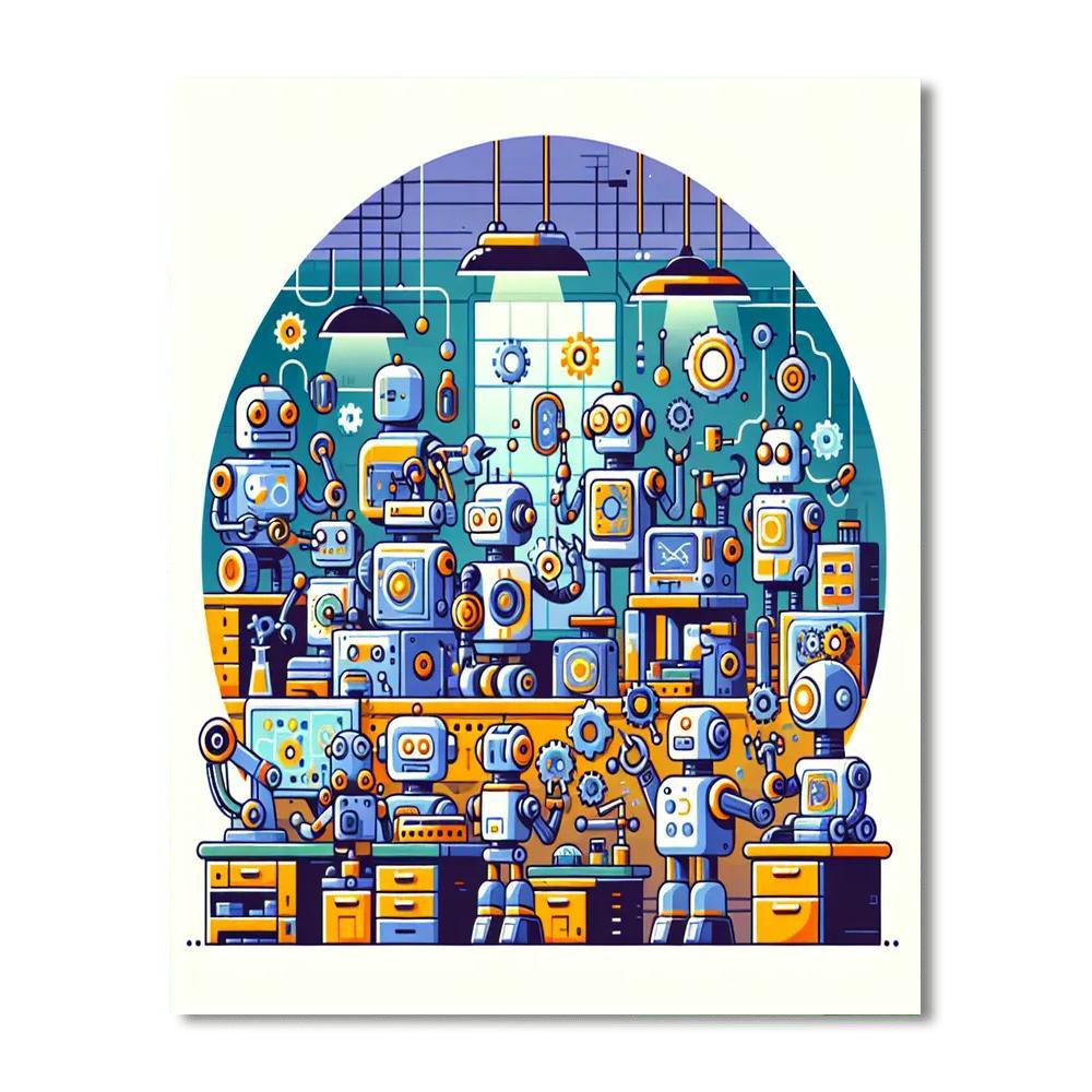 Robot Builders World Painting By Numbers Kit