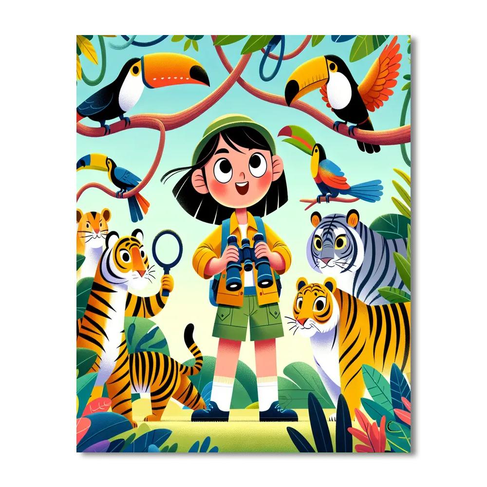 Wildlife Jungle Adventure Painting Number Kit