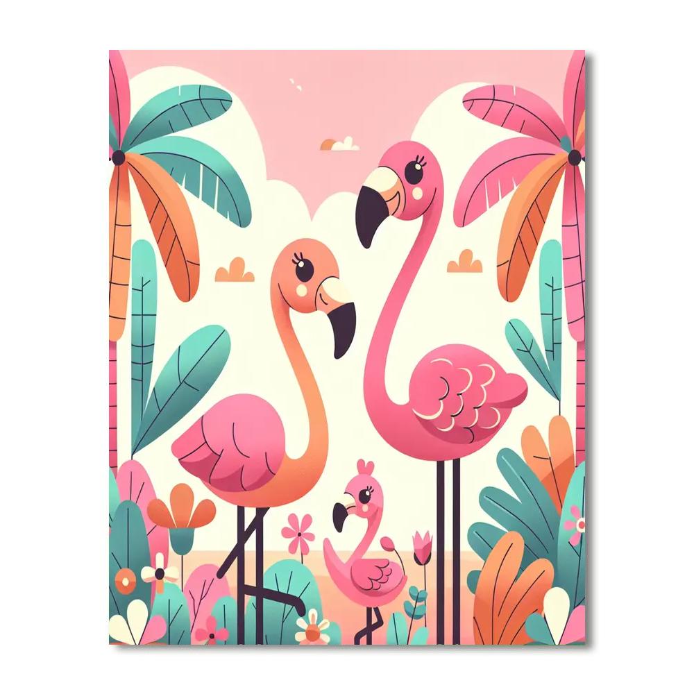 Fun Flamingos Paint By Numbers Kits