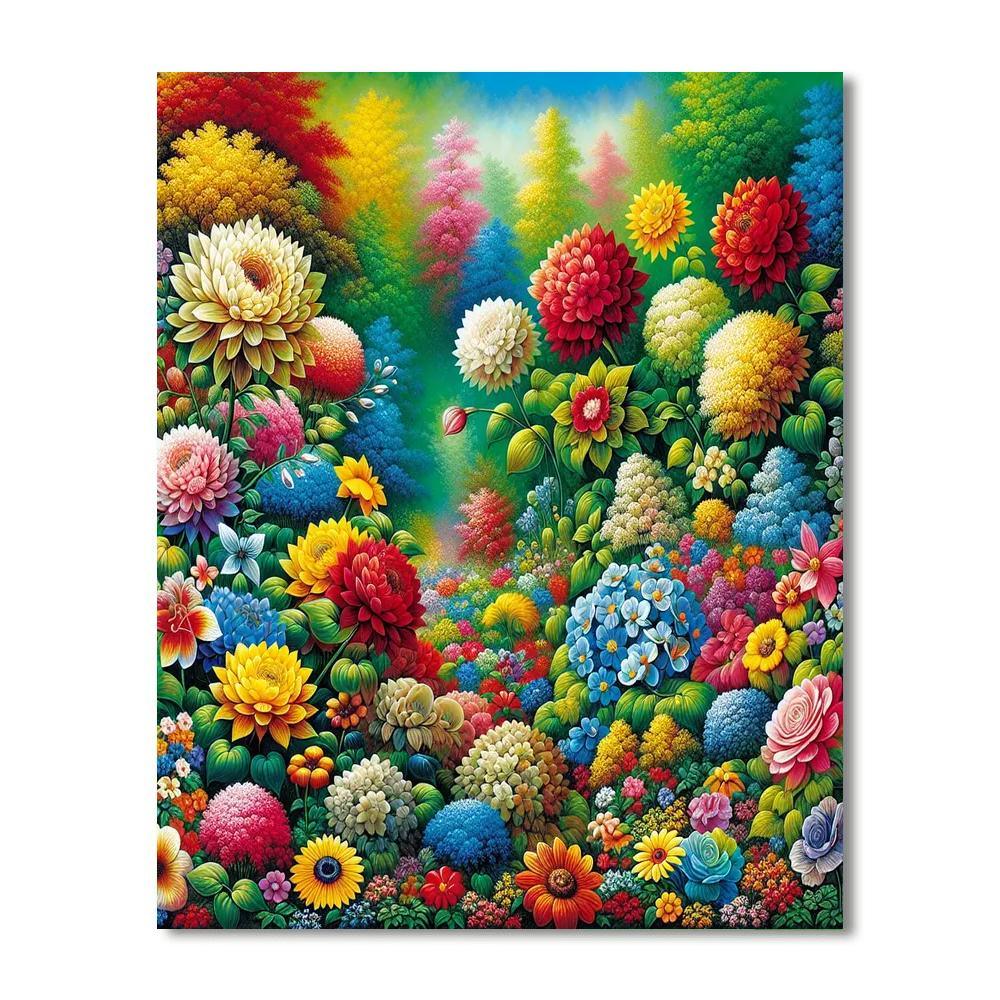 Colorful Garden Festival Numbered Painting Kits