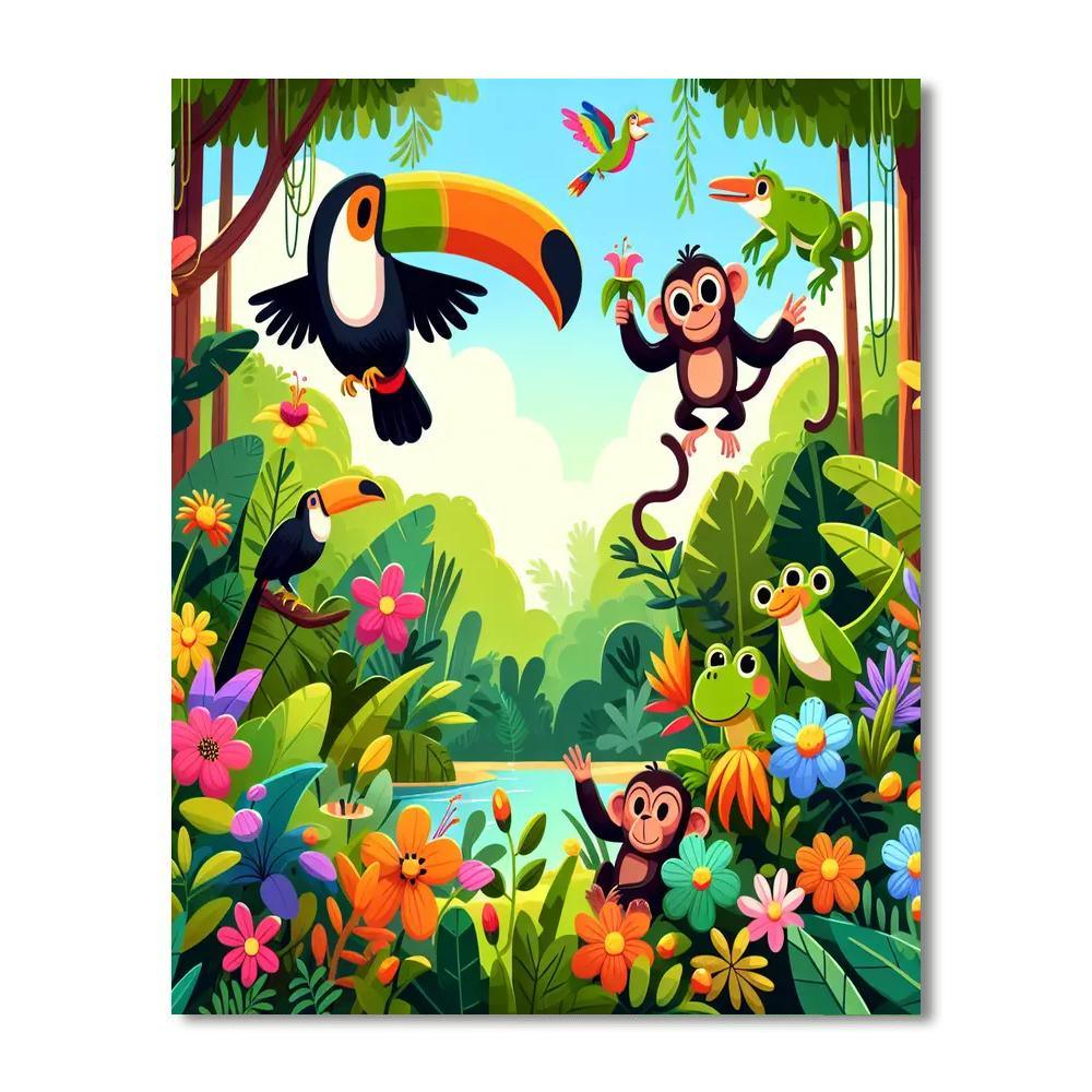 Radiant Rainforests Paint By Numbers Art