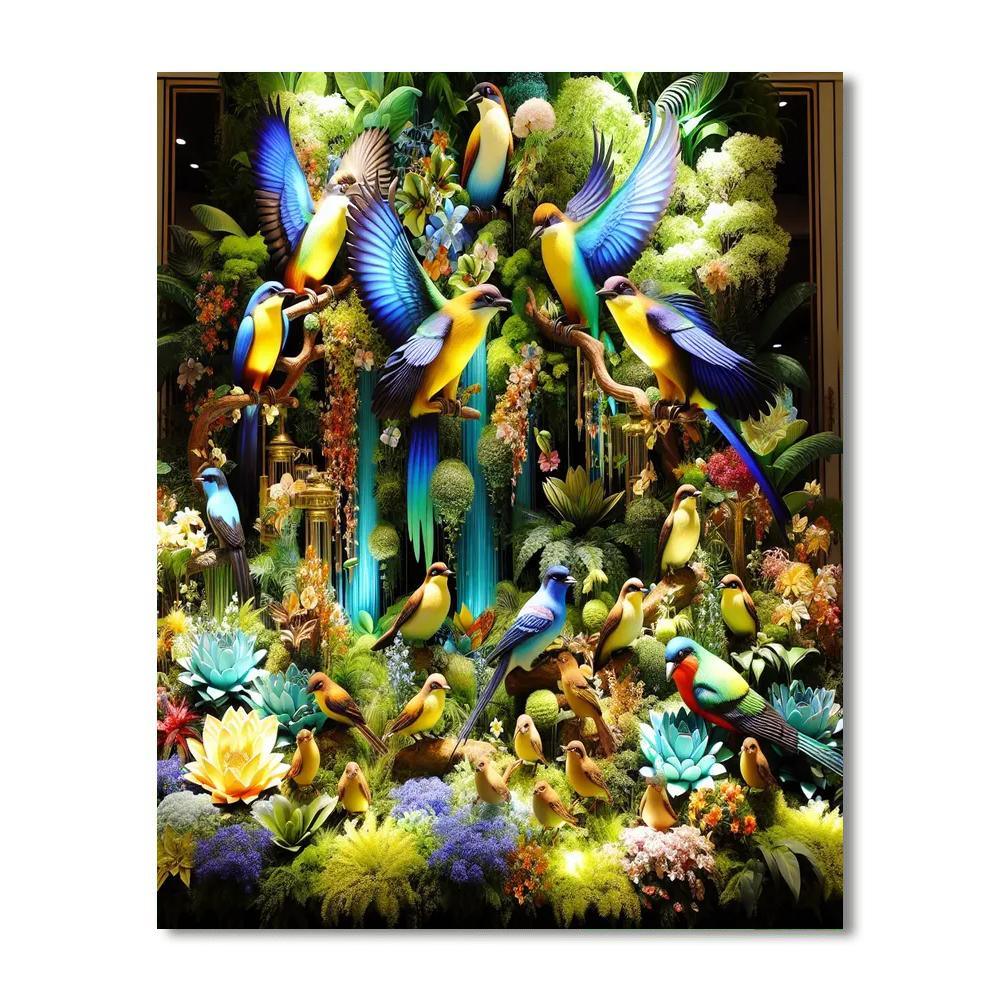 Charming Bird Haven Paint By Numbers