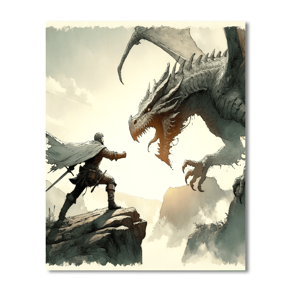 Medieval Dragon Quest Painting Number Kit