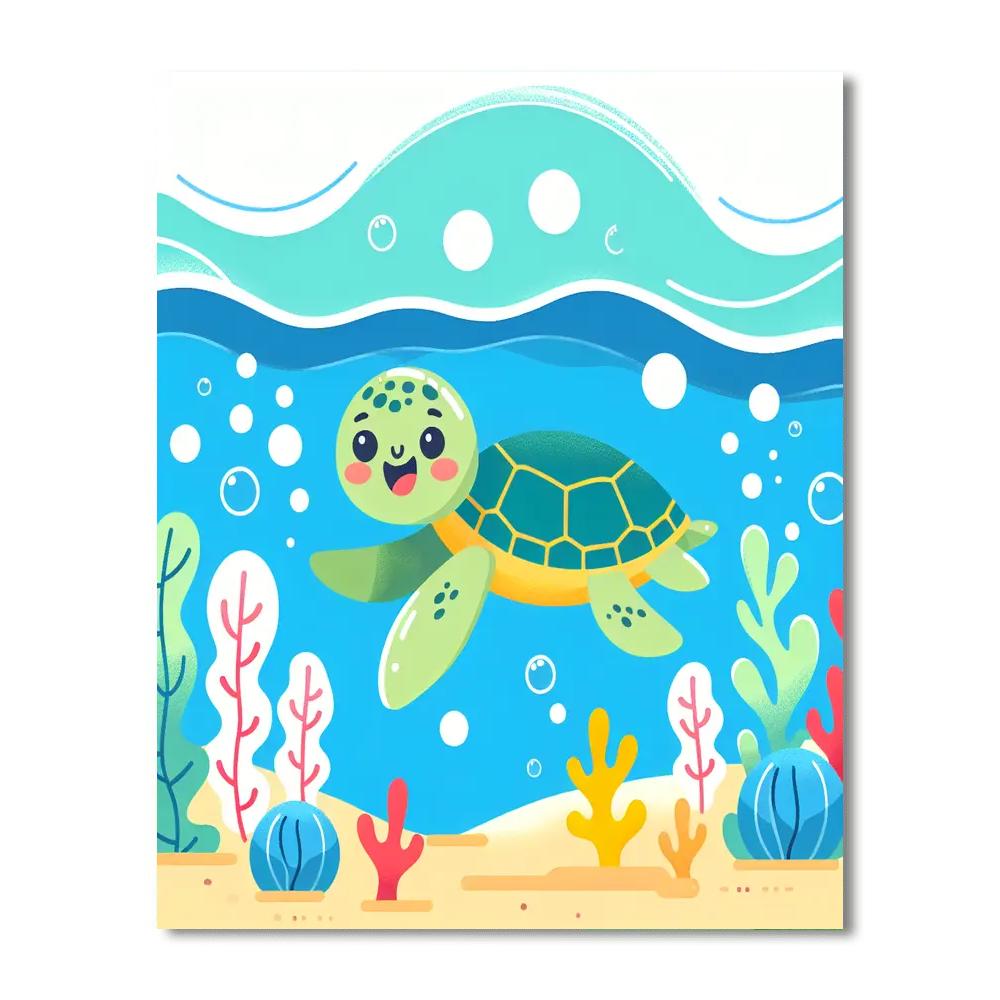 Explorer Turtle's World Number Painting