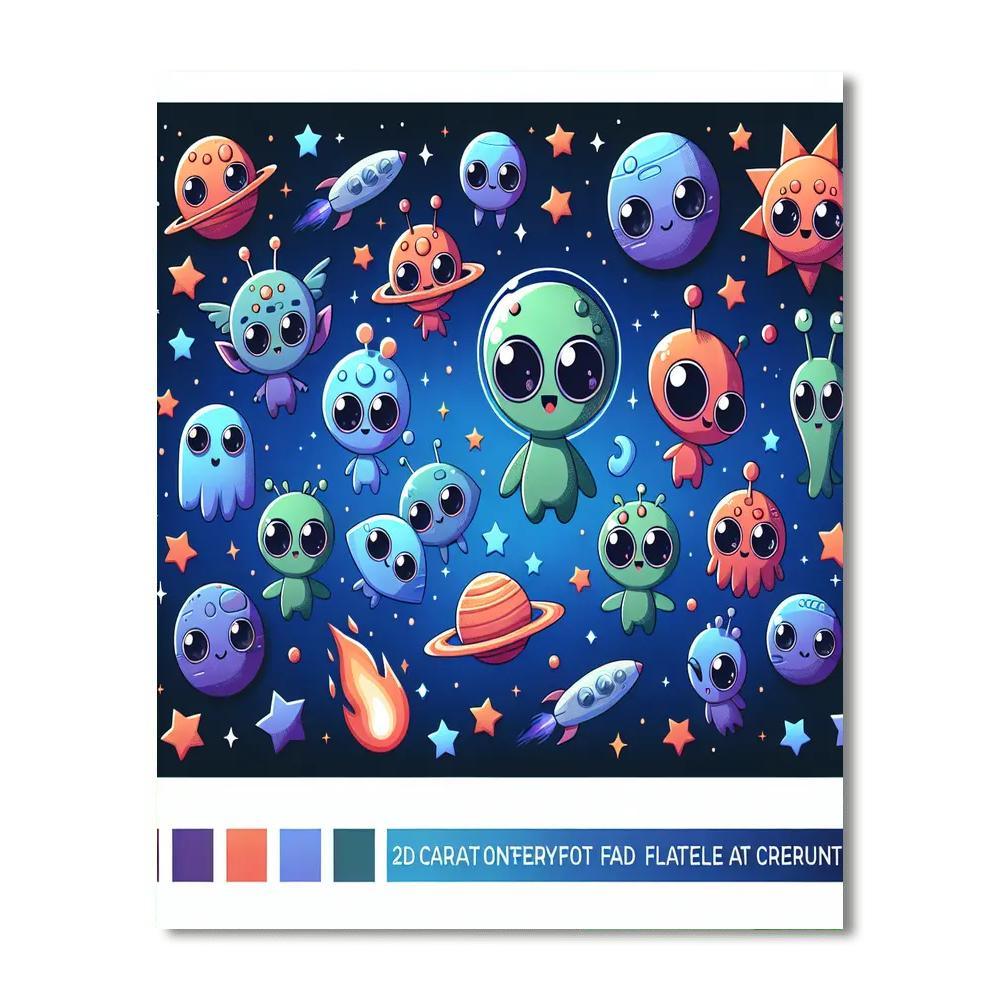 Cosmic Critter Club Number Painting