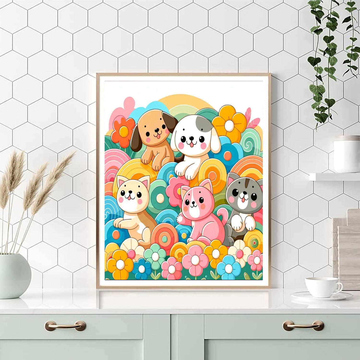 Puppy And Kitten Playtime Paint By Numbers Kits