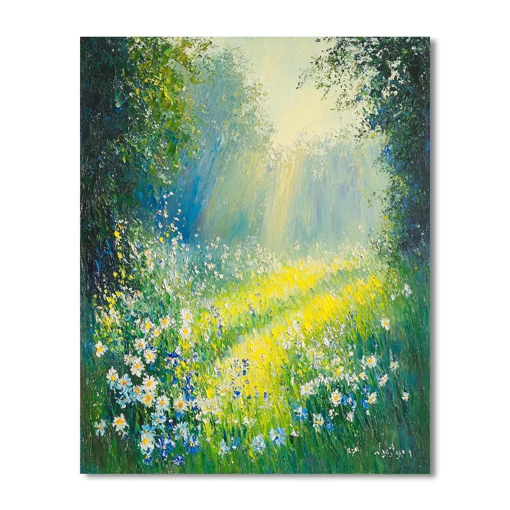 Claude Monet Inspired Sunlit Meadow Dreamscape  Painting By Numbers Kit