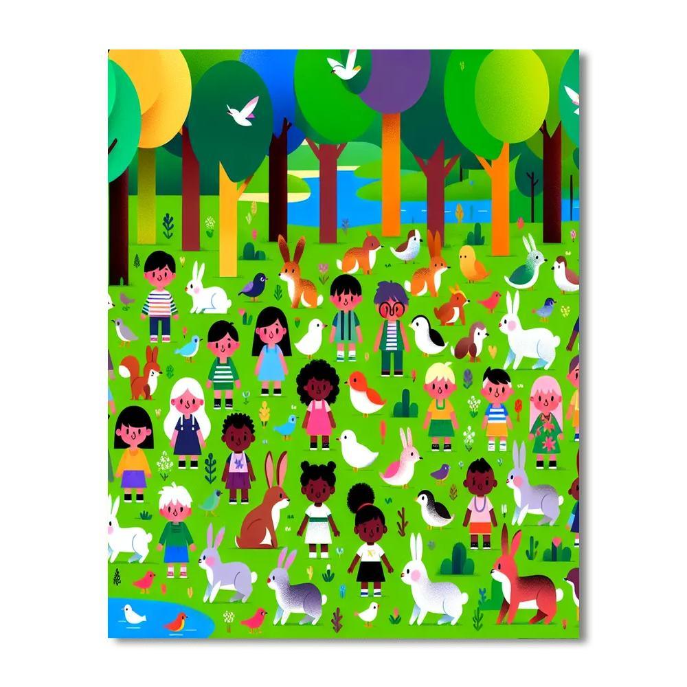 Forest Adventure Friends Number Painting