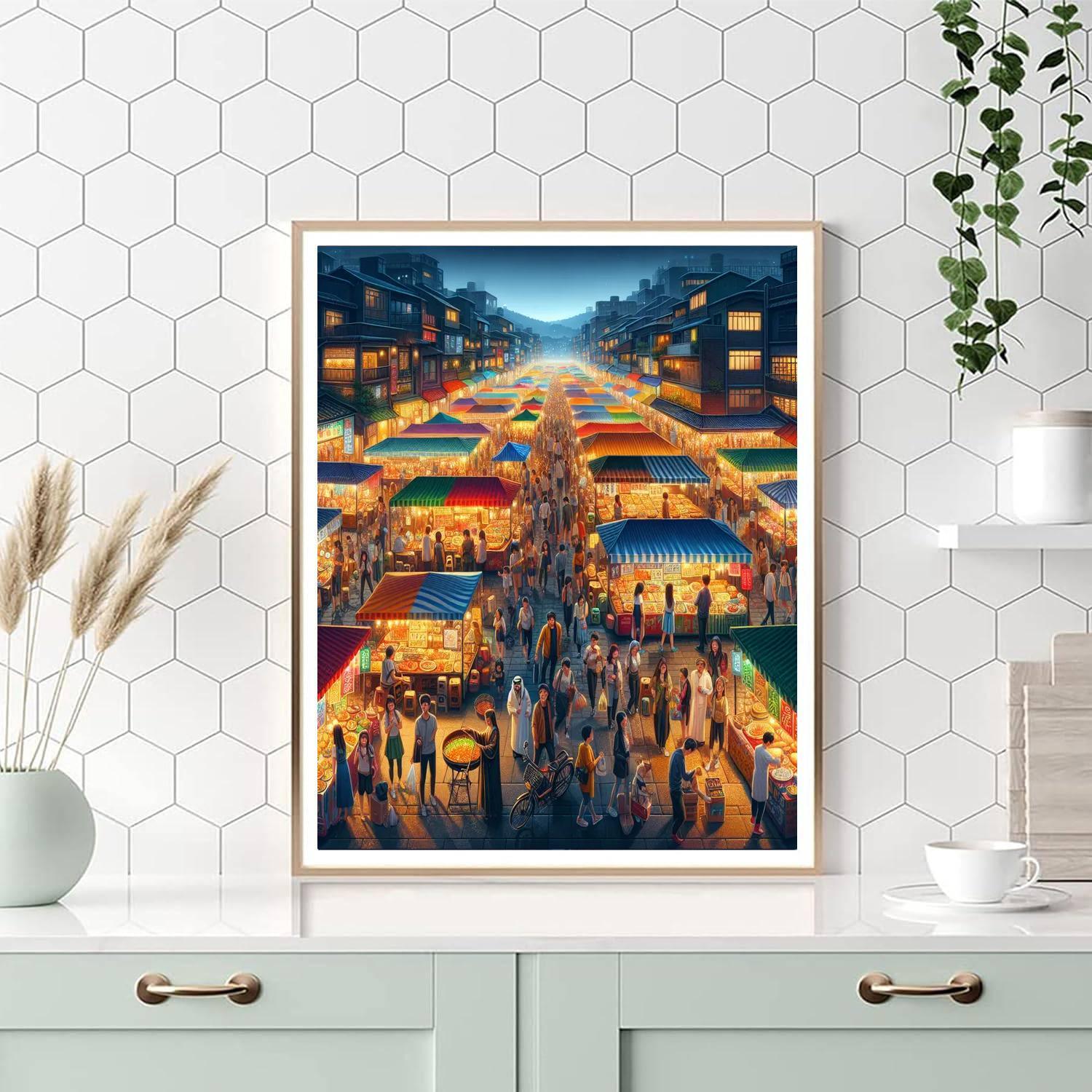 Taipei Night Market Festival - Taiwan Numbered Painting Kits