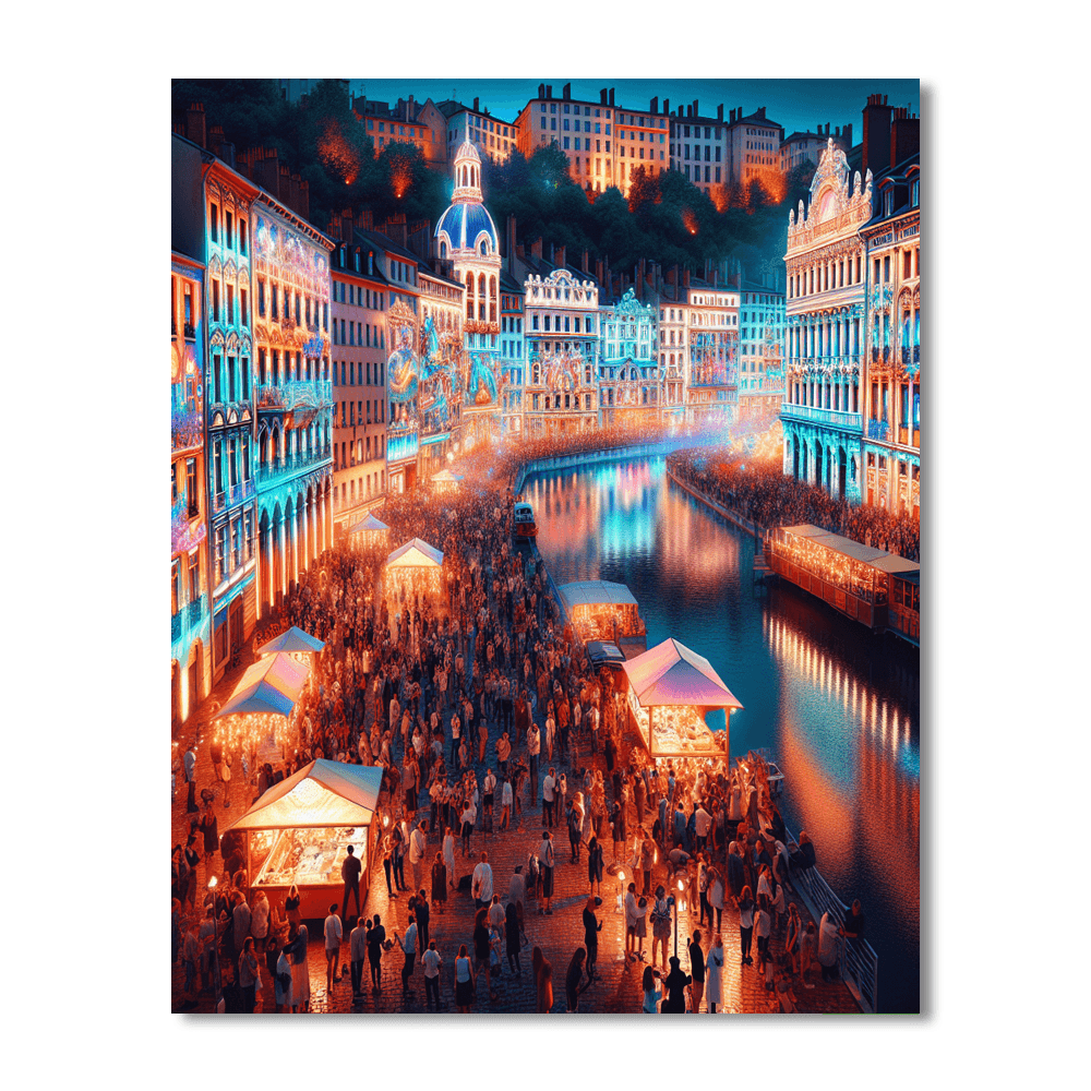La Fête Des Lumières - France Number Painting