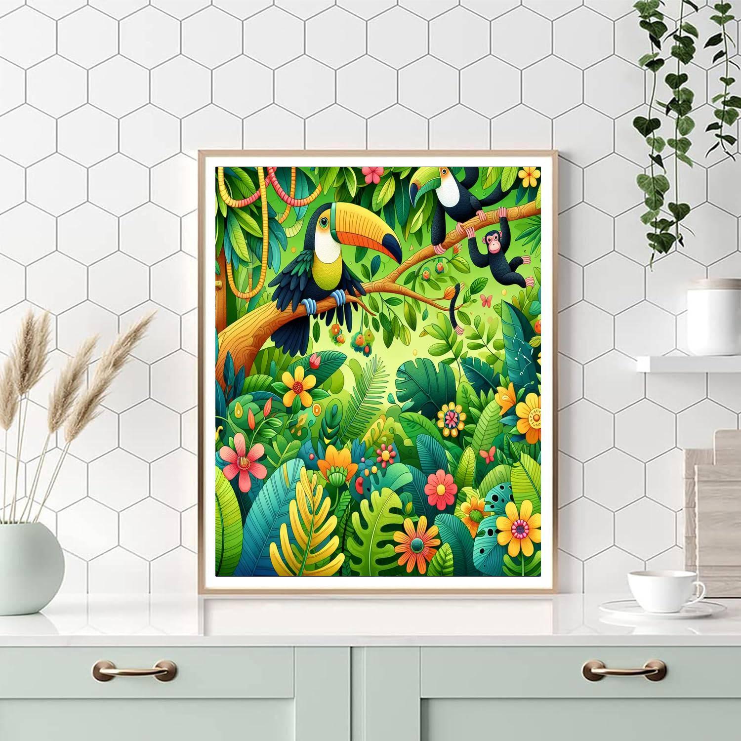 Artistic Jungle Adventure Painting By Numbers Kit