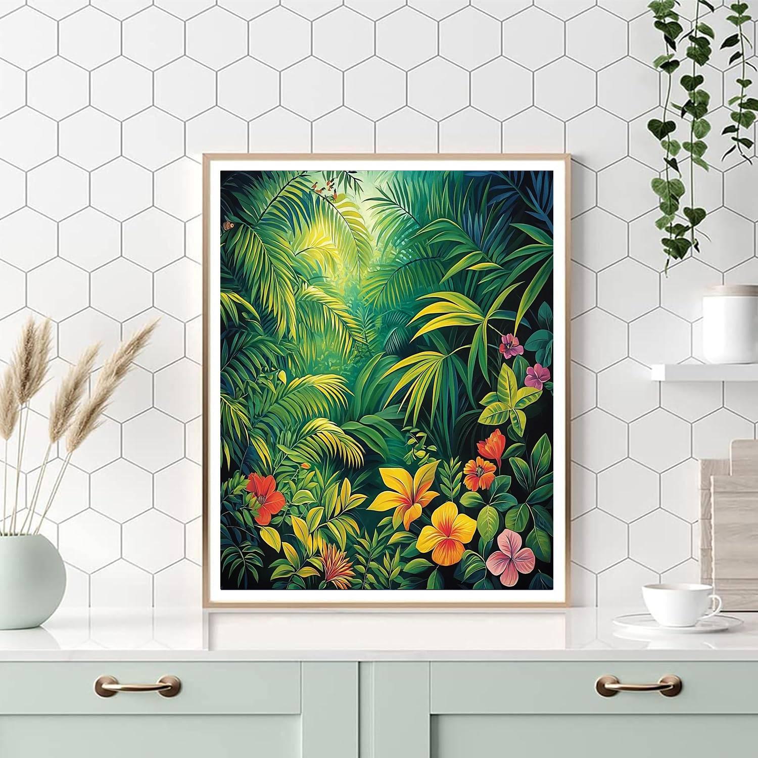 Henri Rousseau Inspired Lush Jungle Symphony  Paint By Numbers