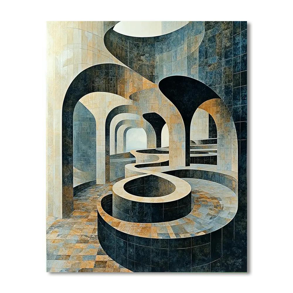 M.C. Escher Inspired Cascading Forms  Paint By Numbers