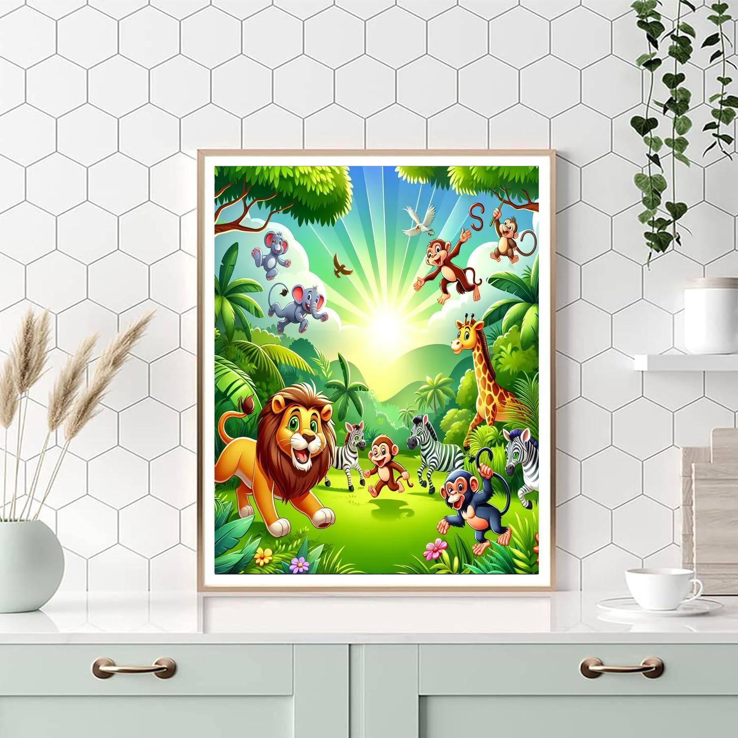 Adventurous Jungle Safari For Kids Numbered Painting Kits