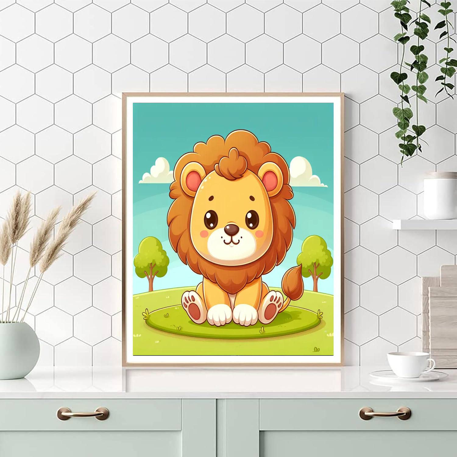Lovely Lion Cub Paint By Numbers Art