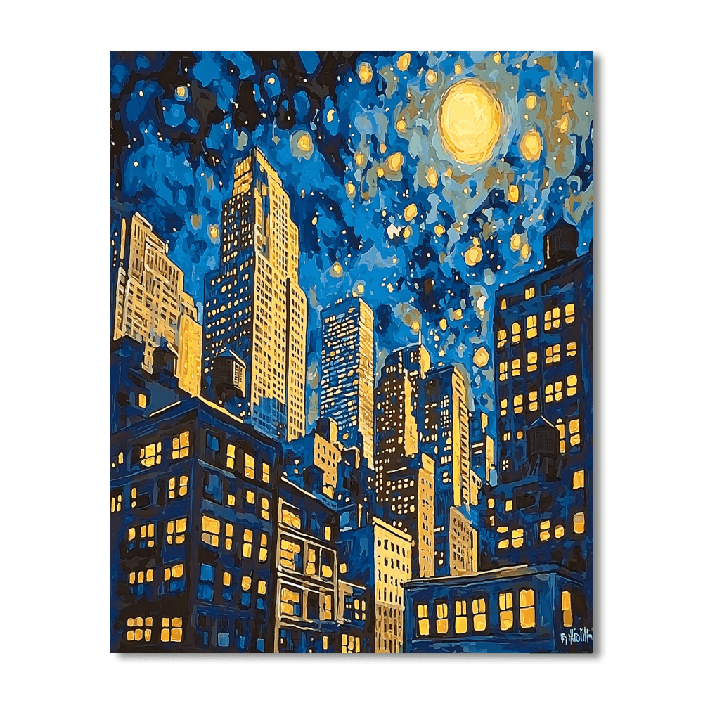 Edward Hopper Inspired Energetic City Nights  Paint By Numbers Kits
