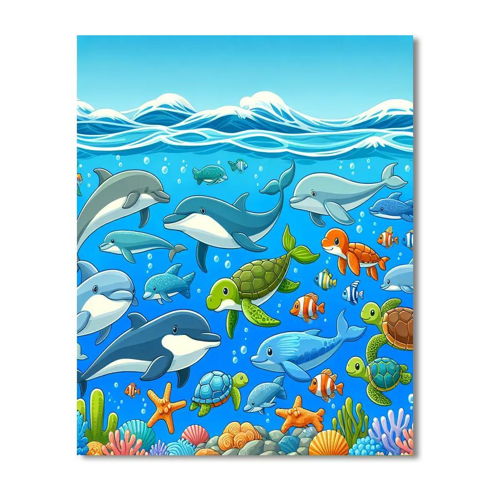 Ocean Voyage With Sea Creatures Paint By Number
