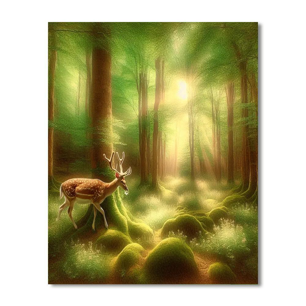 Deer In Enchanted Forest Paint By Number