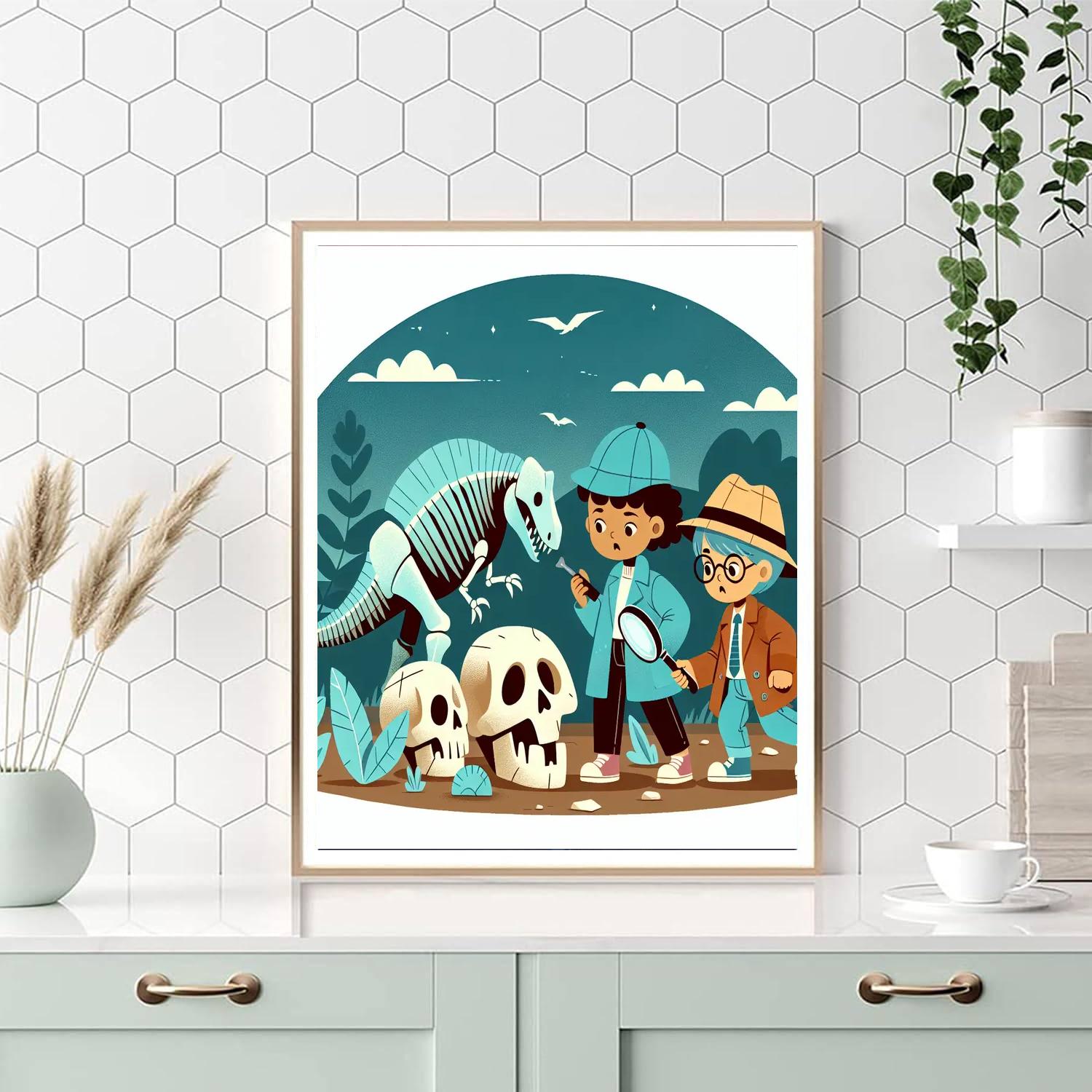 Dinosaur Detective Mystery DIY Paint By Numbers