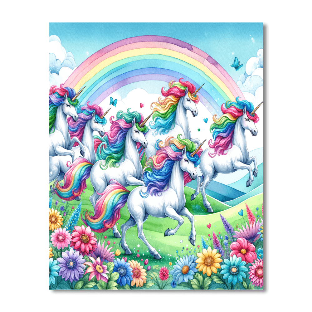 Galloping Unicorns Paint By Numbers