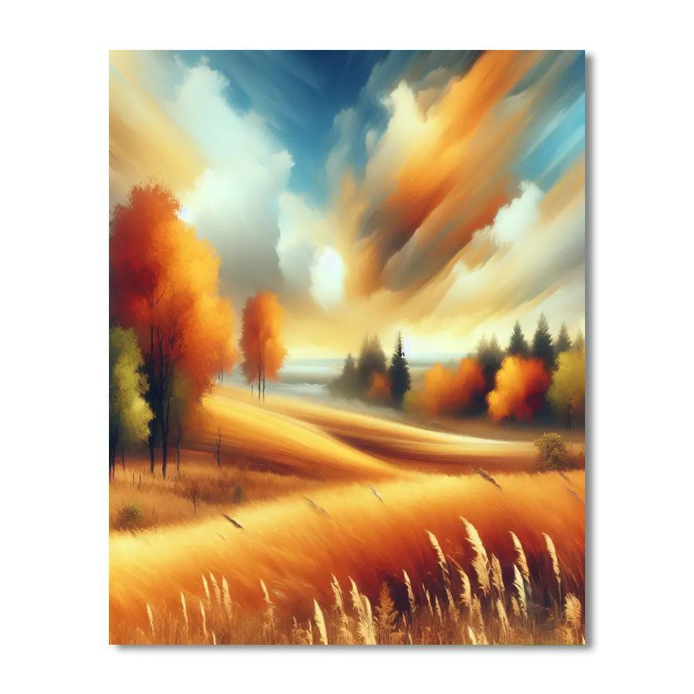 Golden Fields Of Autumn Paint By Numbers