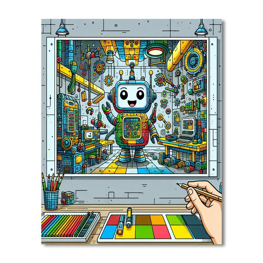 Robot Workshop Adventure Numbered Painting Kits