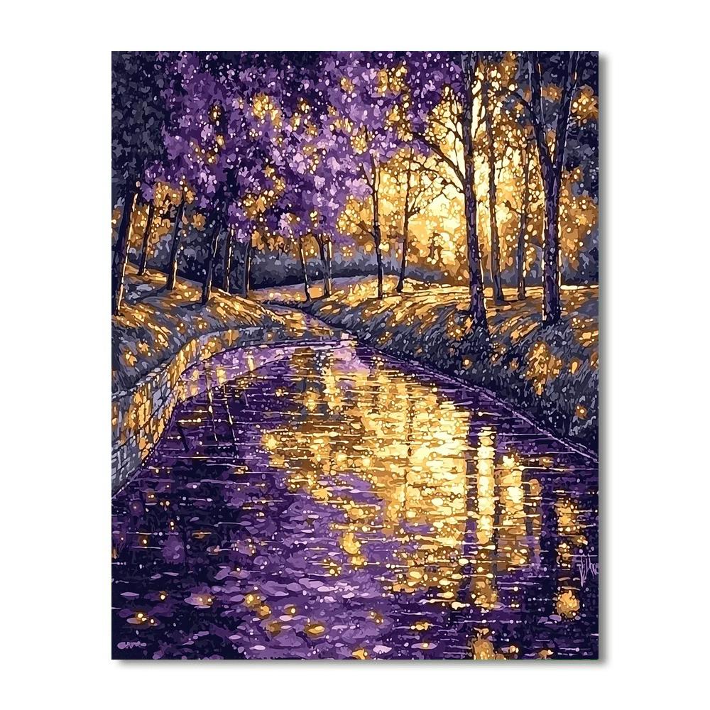 Georges Seurat Inspired Mystic Twilight Reflections  Painting Number Kit