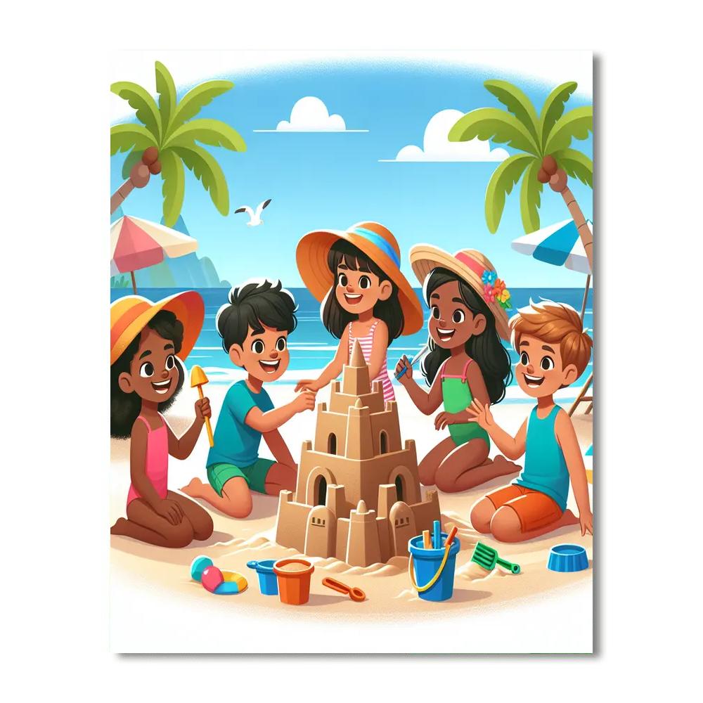 Sunny Tropical Beach Paint By Numbers Art