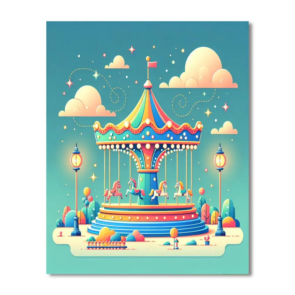 Colorful Carousel Delight Paint By Color