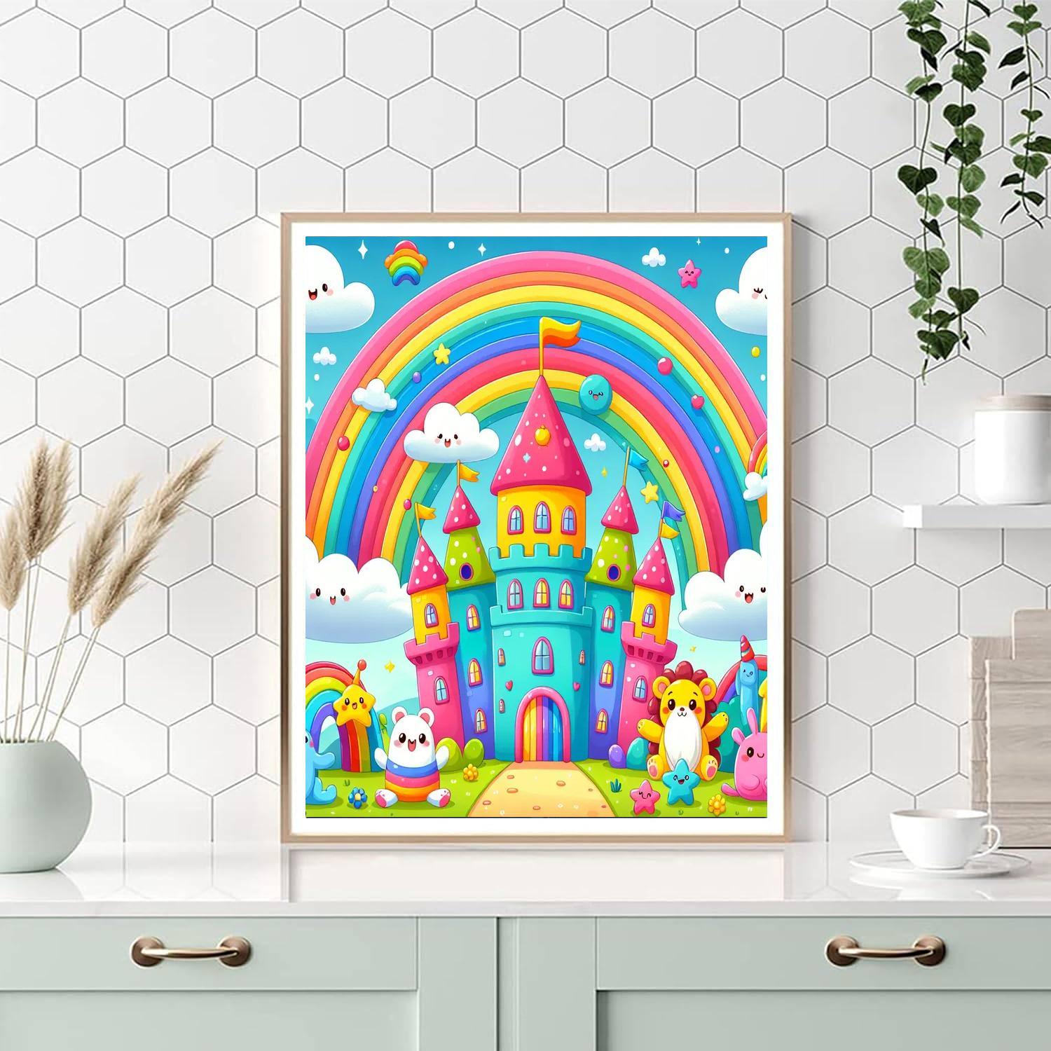 Rainbow Castle Number Painting
