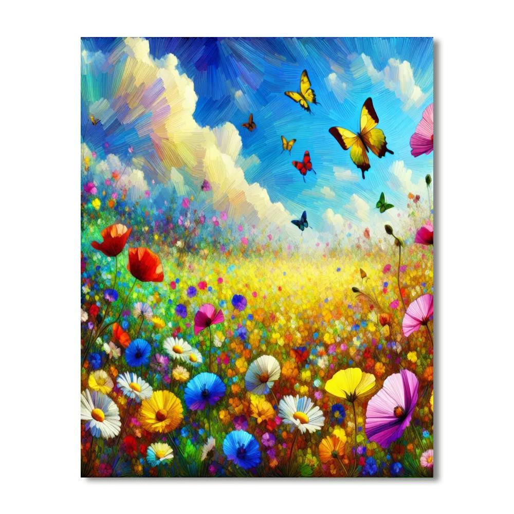 Sunny Meadow Of Joy Numbered Painting Kits