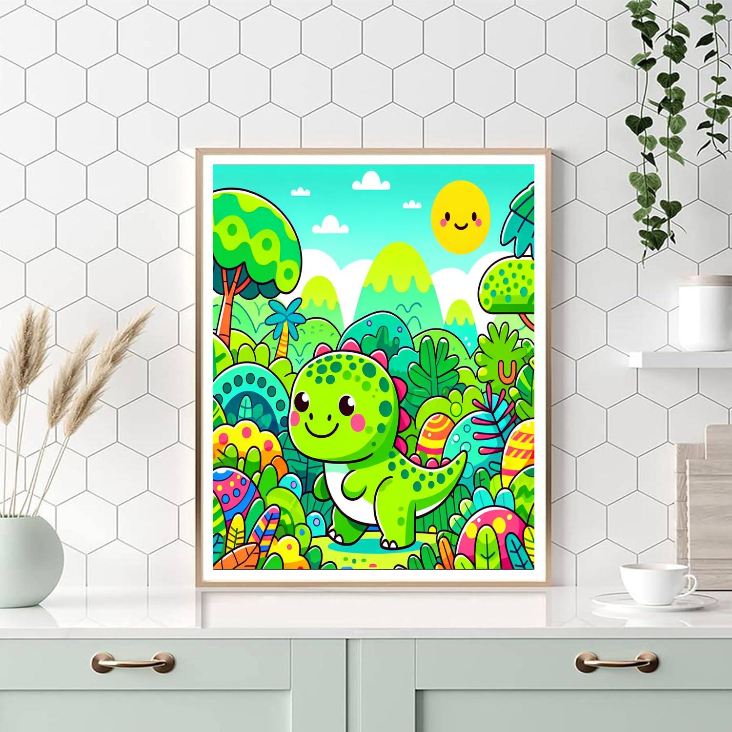 Curious Little Dinosaur Paint By Number