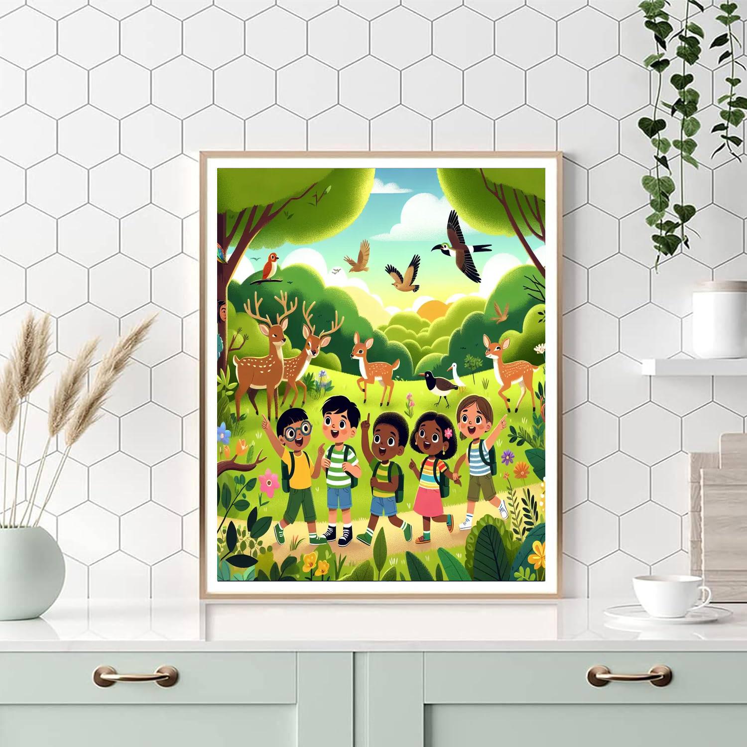 Explorers In The Forest Painting Number Kit