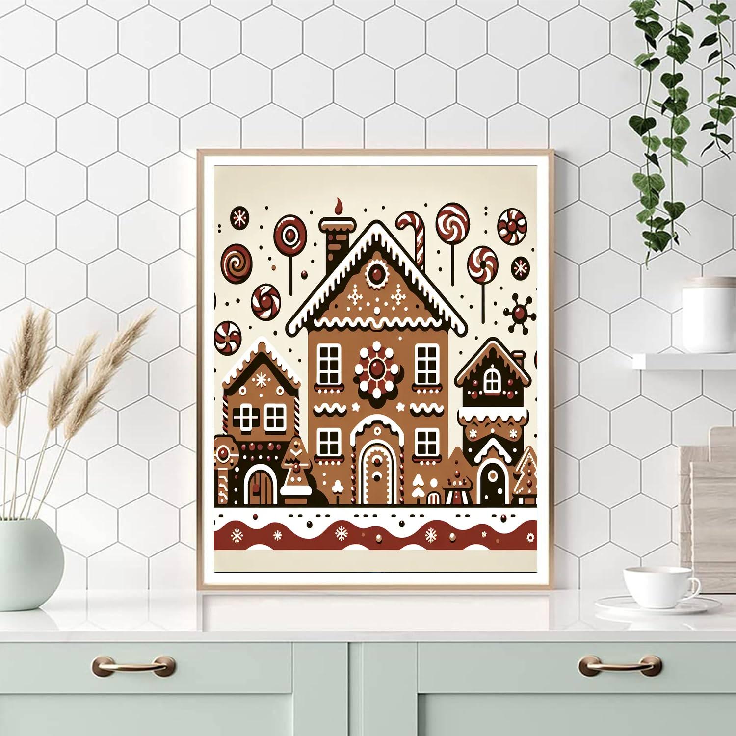Giant Gingerbread Village Paint By Numbers Art