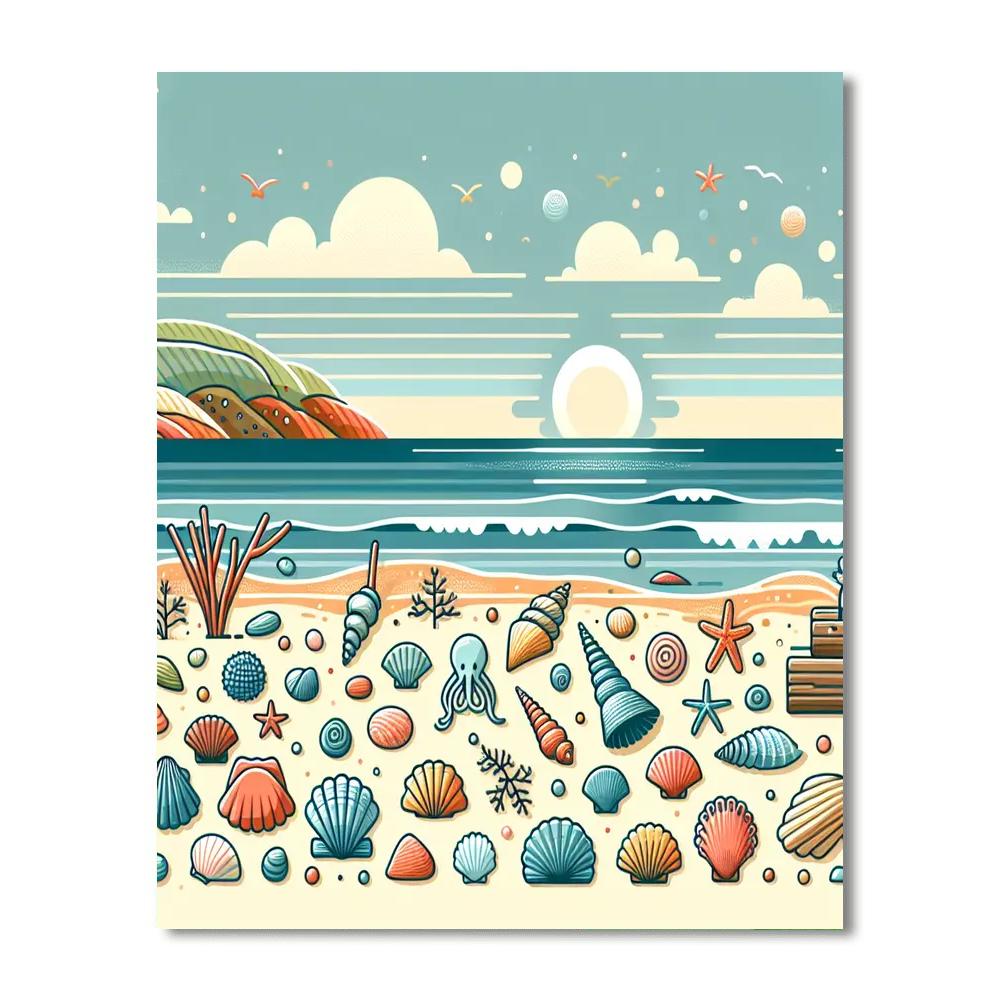 Seashell Collector's Cove Numbered Painting Kits