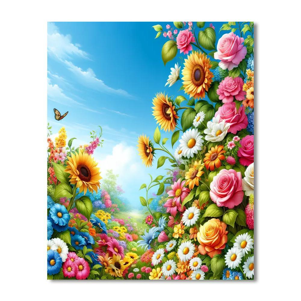 Bright Summer Garden Numbered Painting Kits