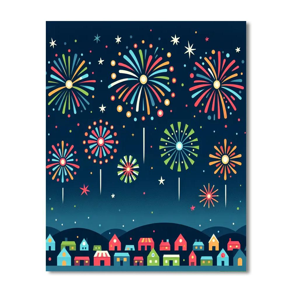 Funky Firework Fiesta Number Painting