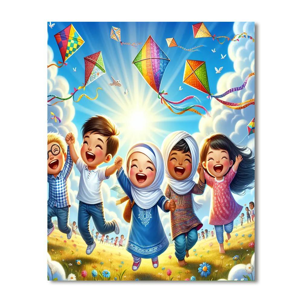 Kite Flying In The Park Paint By Number