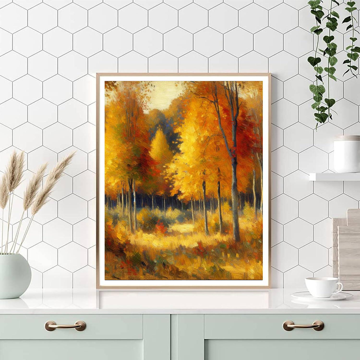 Autumn's Gold Splendor Paint By Numbers Art