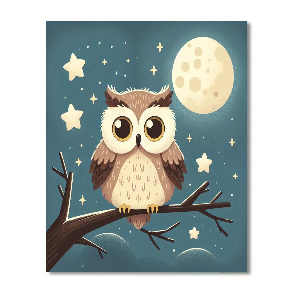 Starry Night Owl Paint By Numbers Art