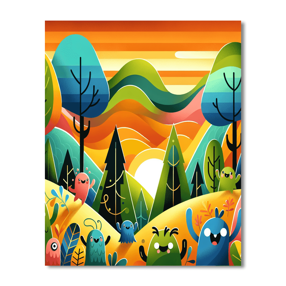 Mystical Mountain Morning Paint By Color