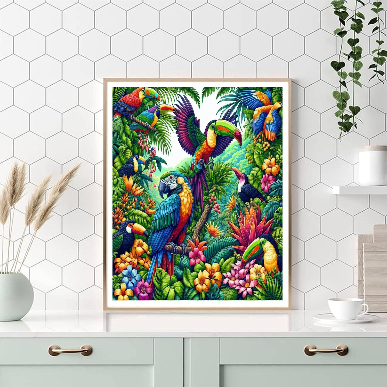 Tropical Bird Haven Paint By Number